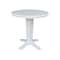 International Concepts 36 in. Solid Wood Round Top Pedestal Dining Table with 2 Counter Height Stools in White K08-36RT-23B-S6132-2 - alternate 2
